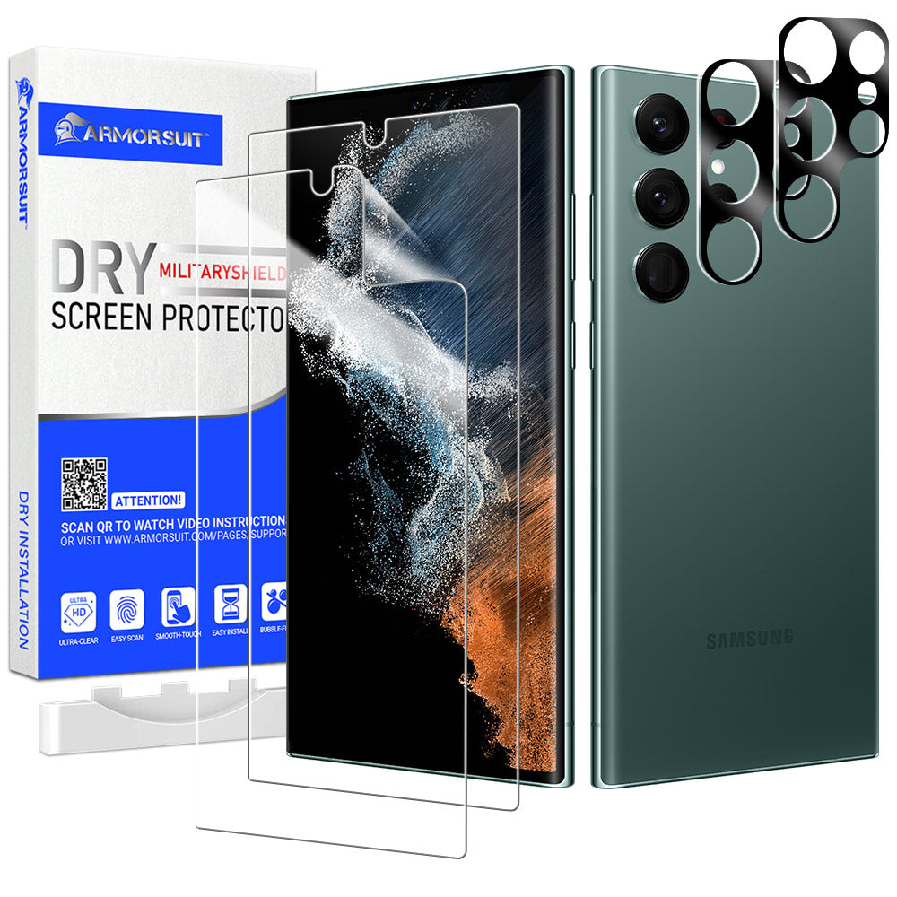 2+2 Pack] Galaxy S23 Ultra Screen Protector, Ultra HD Tempered