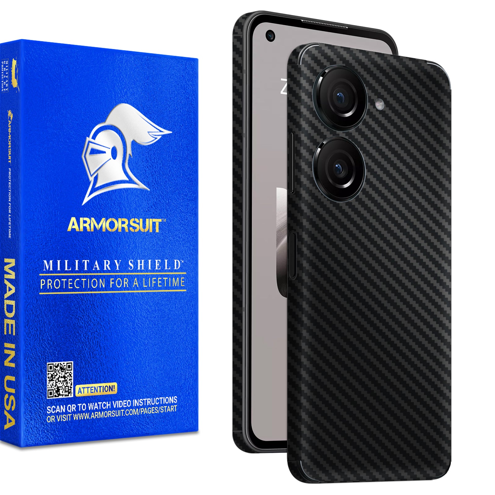 [2 Pack] Armorsuit MilitaryShield  Vinyl Skin Wrap for ASUS Zenfone 10 (2023)- Full Wrap