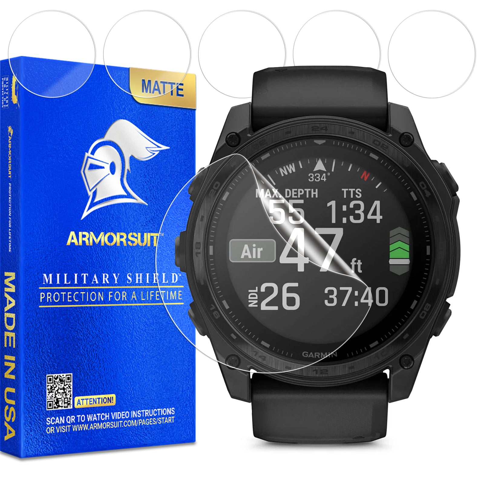 (Pre-Order)[6 Pack] ArmorSuit MilitaryGrade Screen Protector Film for Garmin Tactix 8