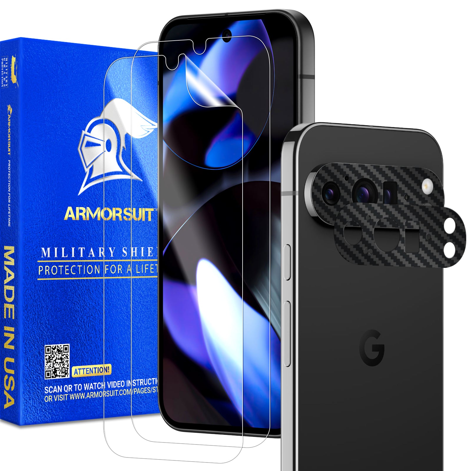 [2+2 Pack] Armorsuit Screen Protector for Google Pixel 9 Pro XL + Vinyl Camera Protector