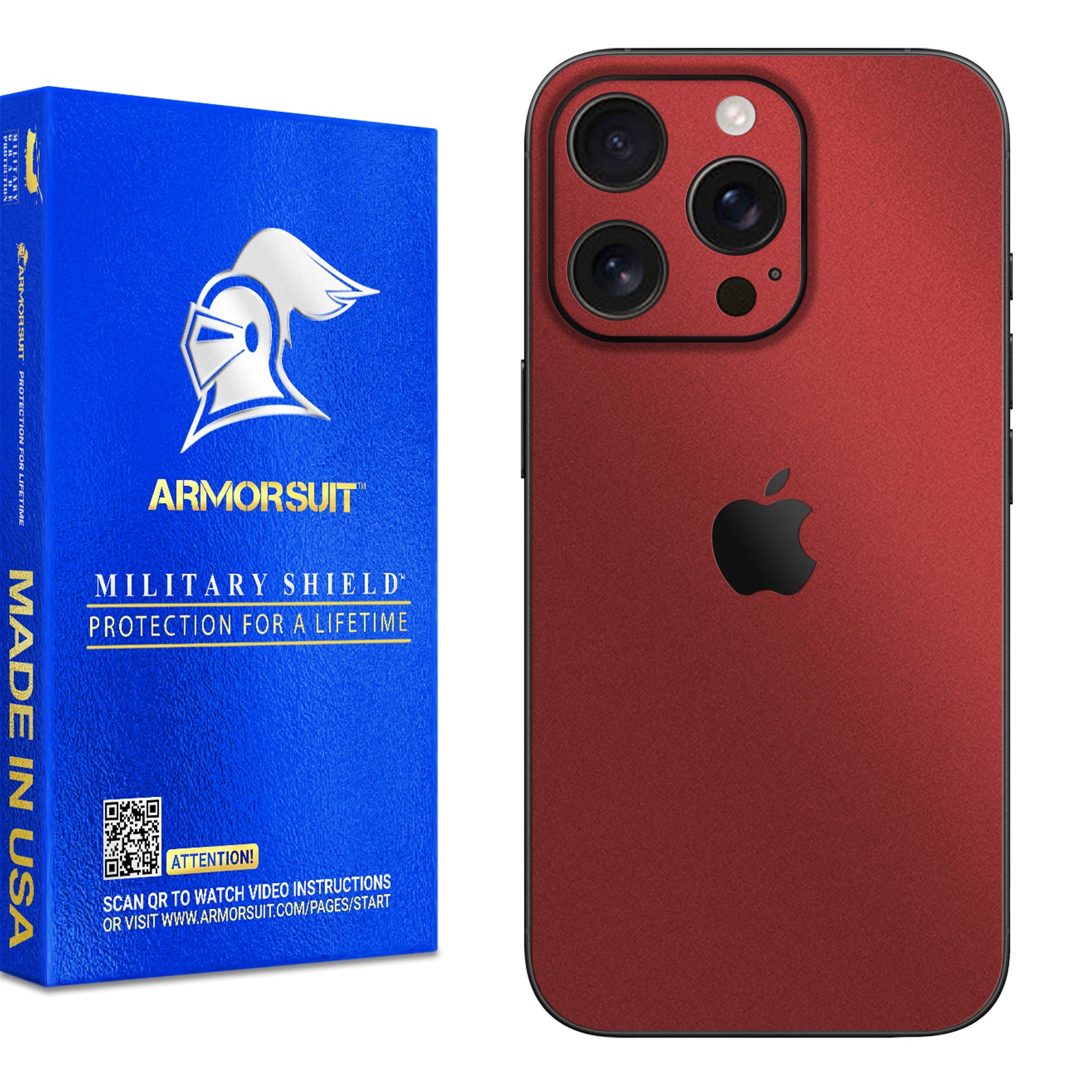 [2 Pack] Armorsuit MilitaryShield Vinyl Skin Wrap Film for iPhone 16 Pro Max