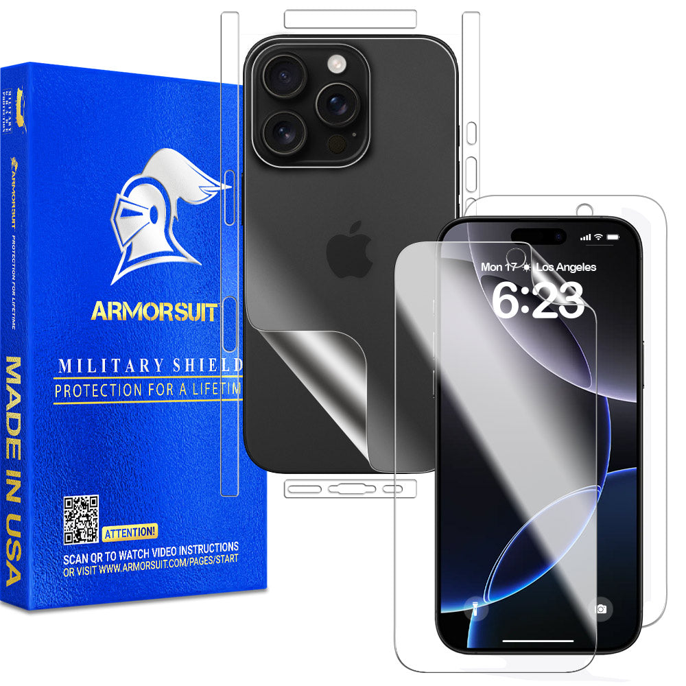 [2 pack] Full Body Skin Film + Screen Protector designed for iPhone 16 Pro Max