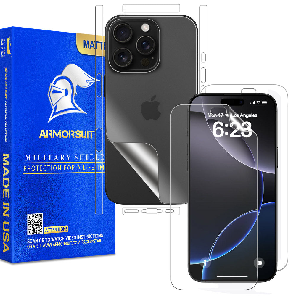 [2 pack] Full Body Skin Film + Screen Protector designed for iPhone 16 Pro Max