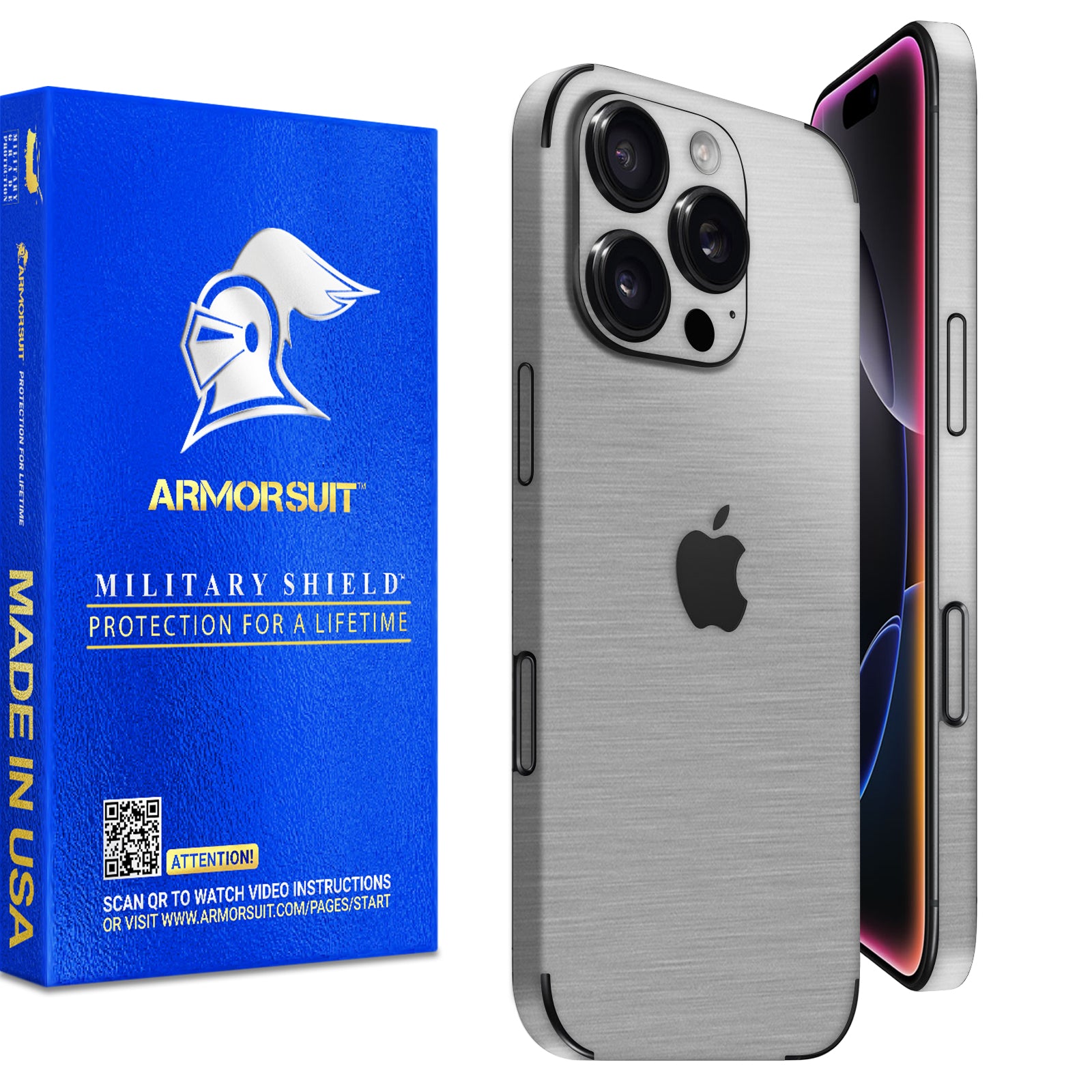 [2 Pack] Armorsuit MilitaryShield Vinyl Skin Wrap Film for iPhone 16 Pro Max