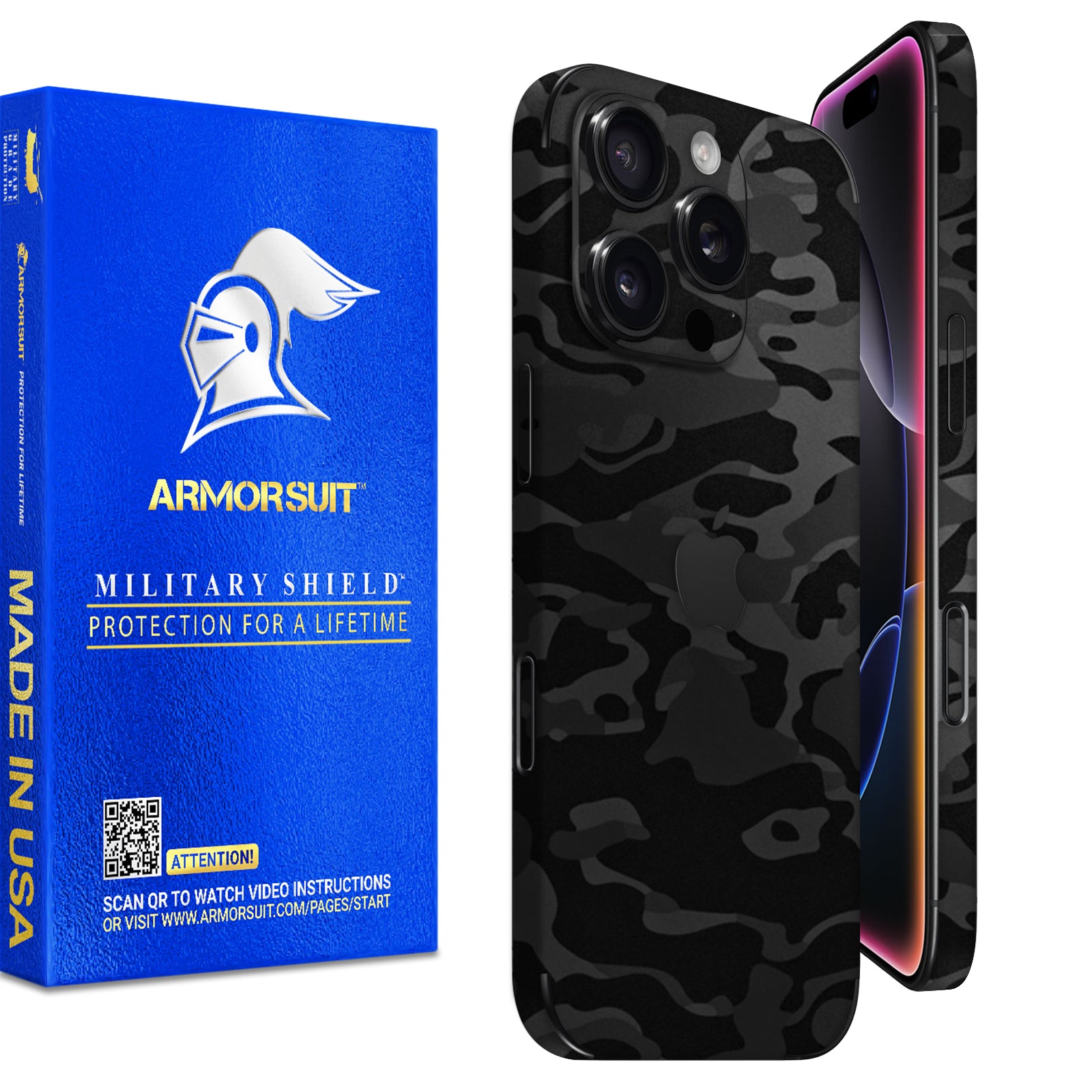 [2 Pack] Armorsuit MilitaryShield Vinyl Skin Wrap Film for iPhone 16 Pro Max