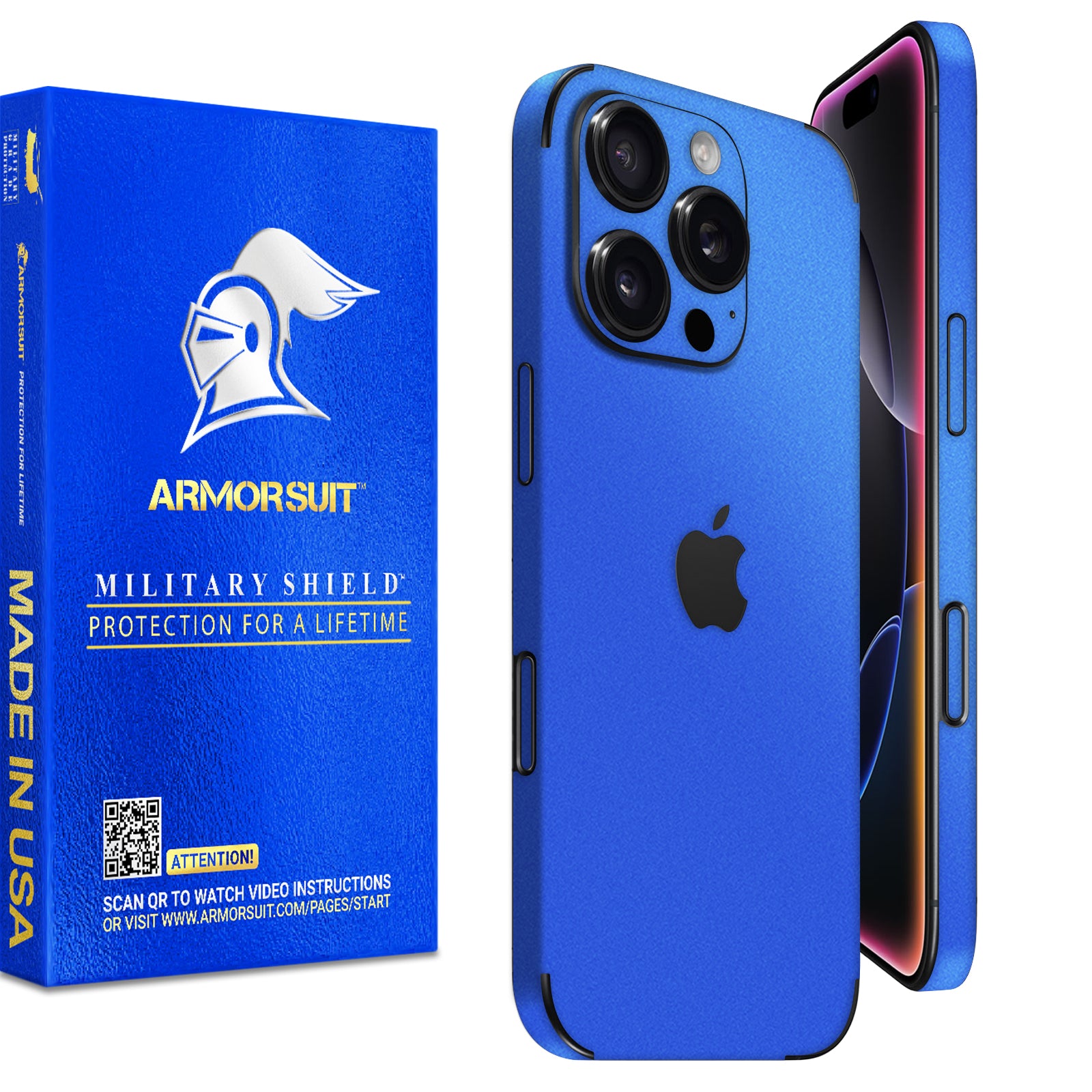 [2 Pack] Armorsuit MilitaryShield Vinyl Skin Wrap Film for iPhone 16 Pro Max