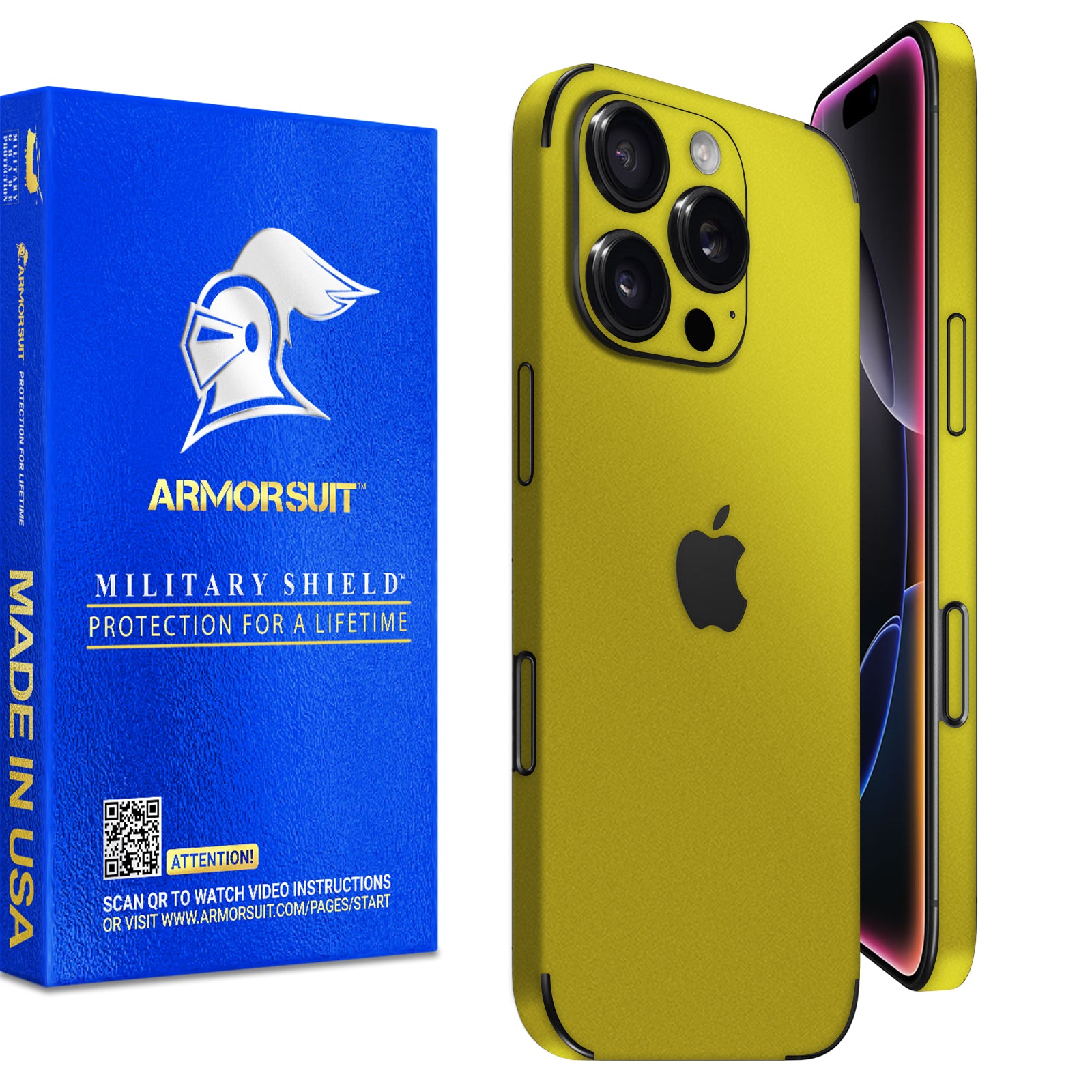 [2 Pack] Armorsuit MilitaryShield Vinyl Skin Wrap Film for iPhone 16 Pro Max