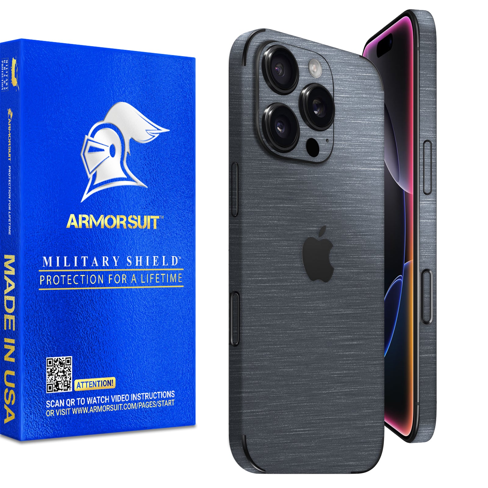 [2 Pack] Armorsuit MilitaryShield Vinyl Skin Wrap Film for iPhone 16 Pro Max