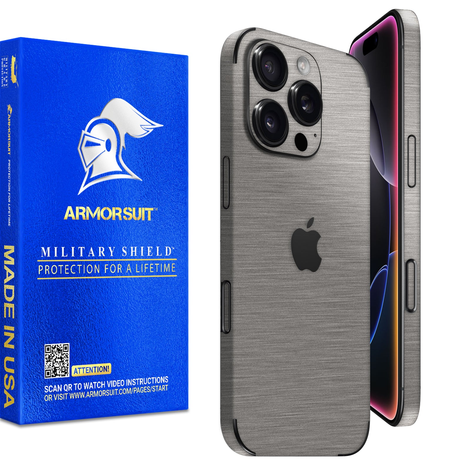 [2 Pack] Armorsuit MilitaryShield Vinyl Skin Wrap Film for iPhone 16 Pro Max