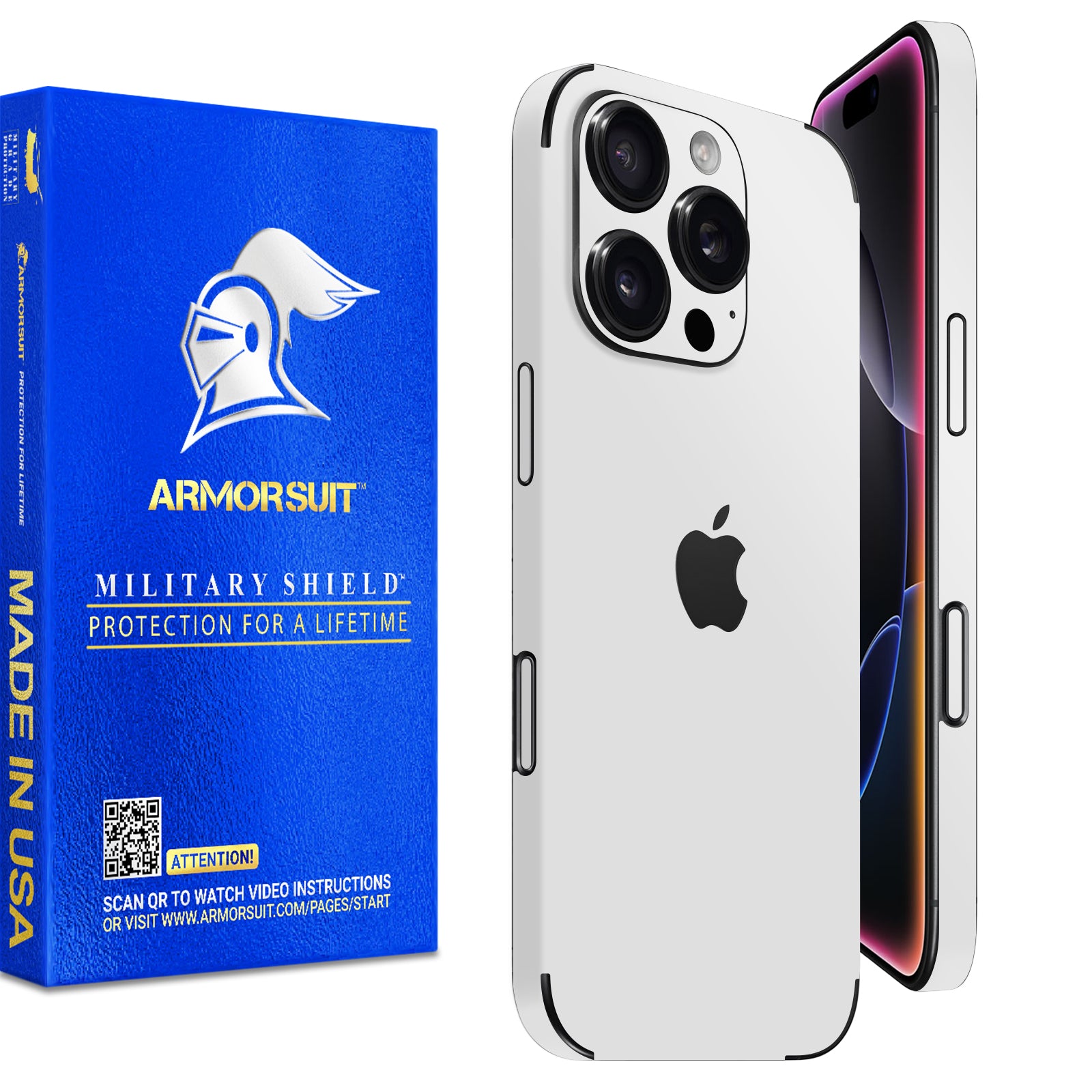 [2 Pack] Armorsuit MilitaryShield Vinyl Skin Wrap Film for iPhone 16 Pro Max