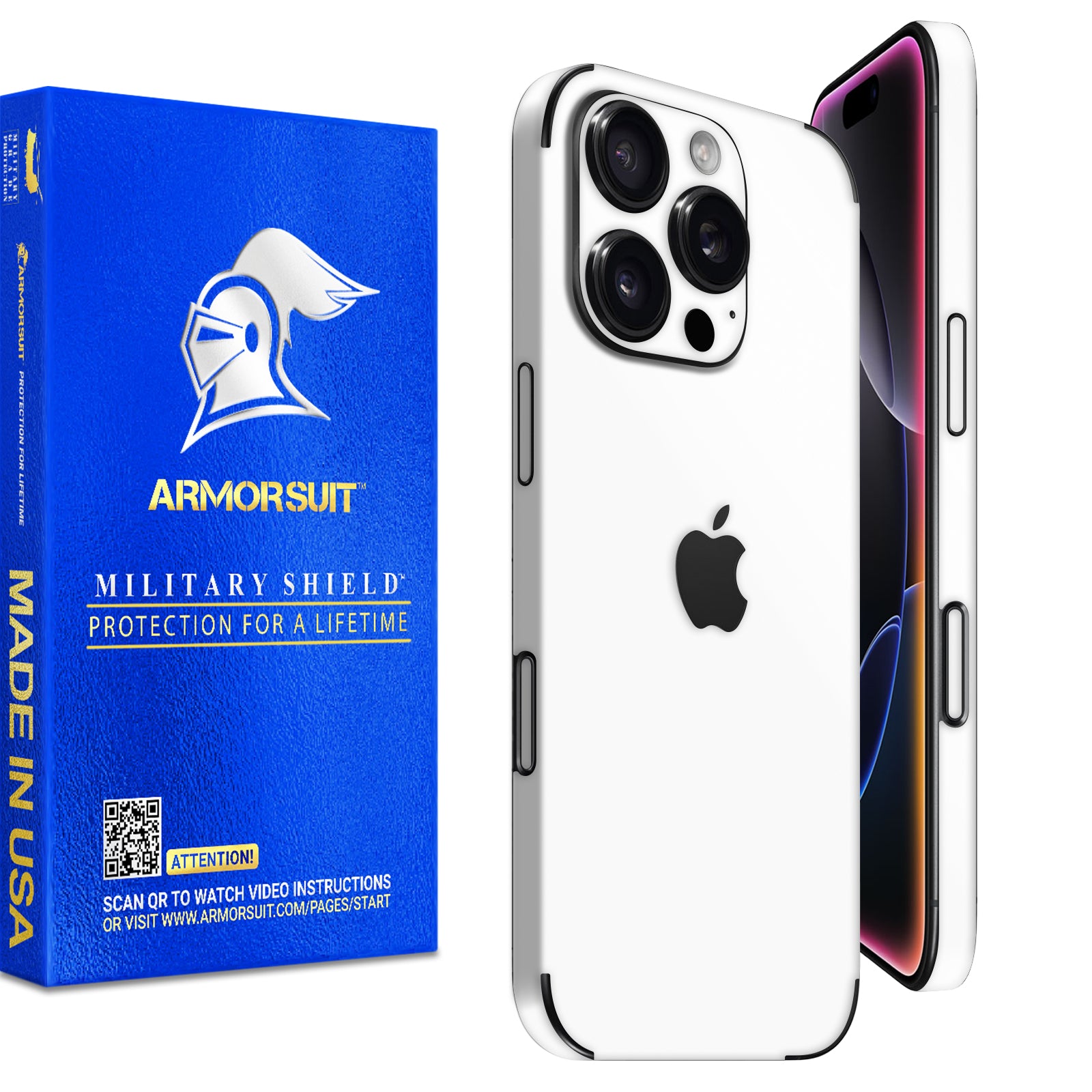 [2 Pack] Armorsuit MilitaryShield Vinyl Skin Wrap Film for iPhone 16 Pro Max