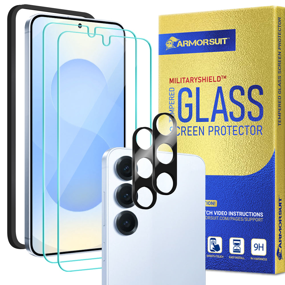 (Pre-Order)[2 + 2 Pack] ArmorSuit for Samsung Galaxy S25 Plus Tempered Glass Case Friendly Protector (w/ Alignment Tool) + Camera Lens Protector