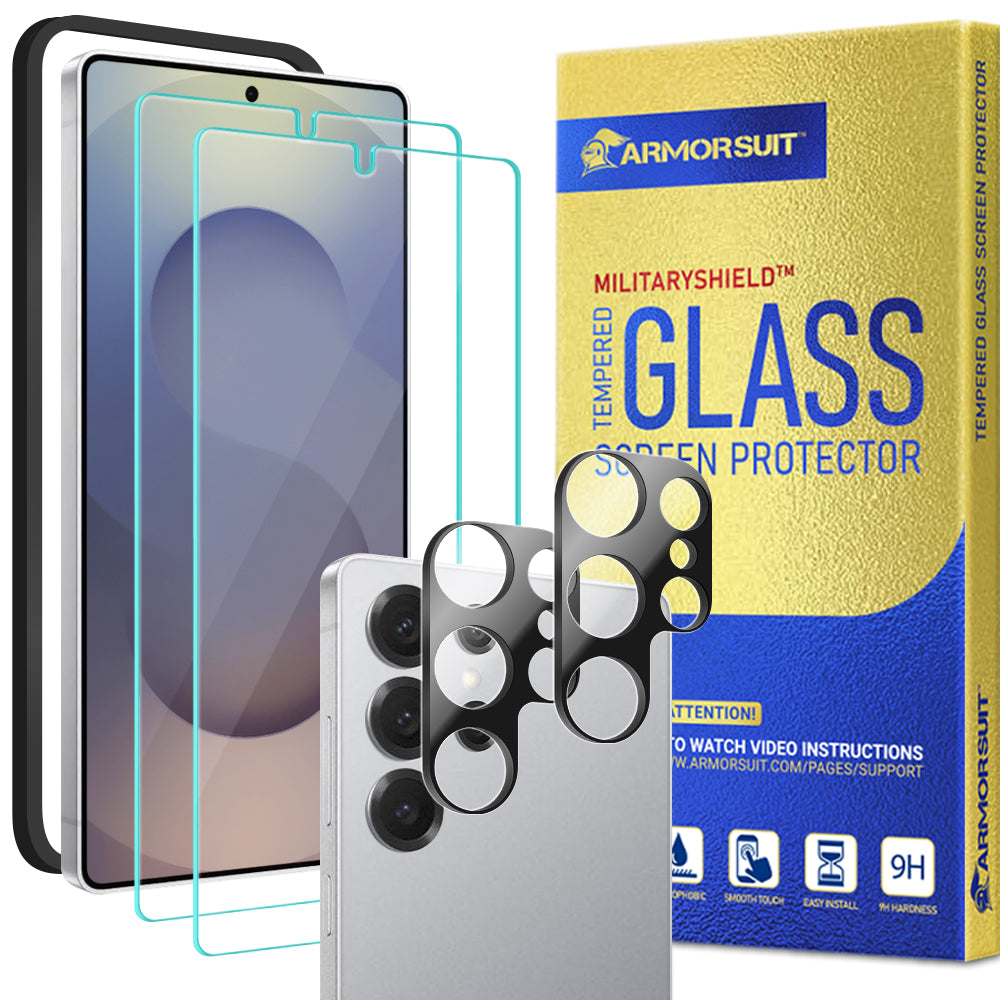 (Pre-Order)[2 + 2 Pack] ArmorSuit for Samsung Galaxy S25 Ultra Tempered Glass Case Friendly Protector (w/ Alignment Tool) + Camera Lens Protector