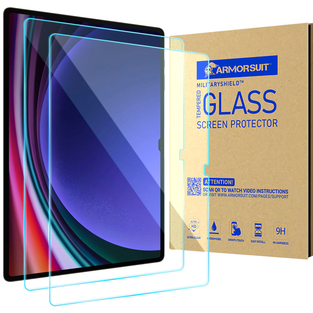 ArmorSuit 2 Pack Tempered Glass Screen Protector Designed for Samsung Galaxy Tab S9 Ultra / S8 Ultra 14.6" MilitaryShield Anti-Bubble Crystal Clear Glass Screen Protector