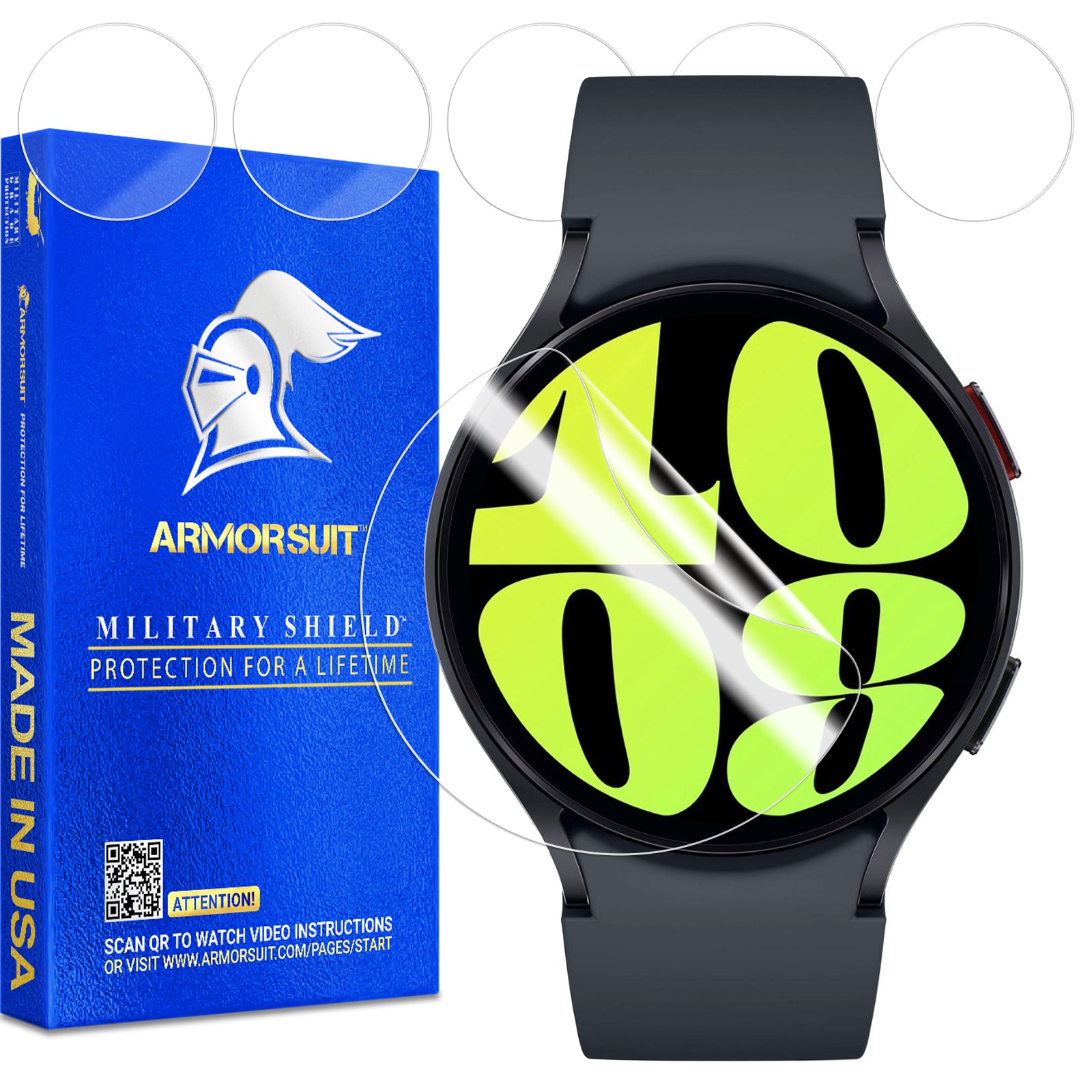 6 Pack ArmorSuit Screen Protector designed for Samsung Galaxy Watch