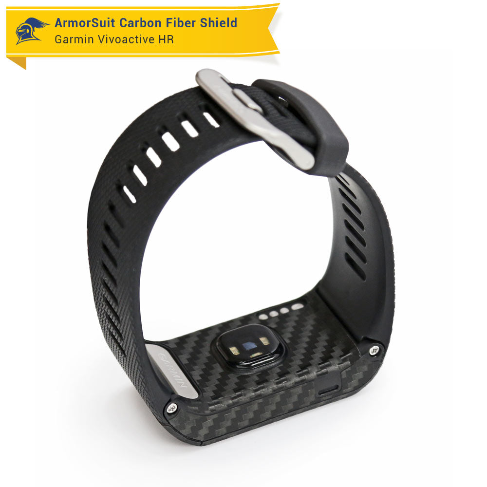 Garmin Vivoactive HR Screen Protector + Black Carbon Fiber Skin